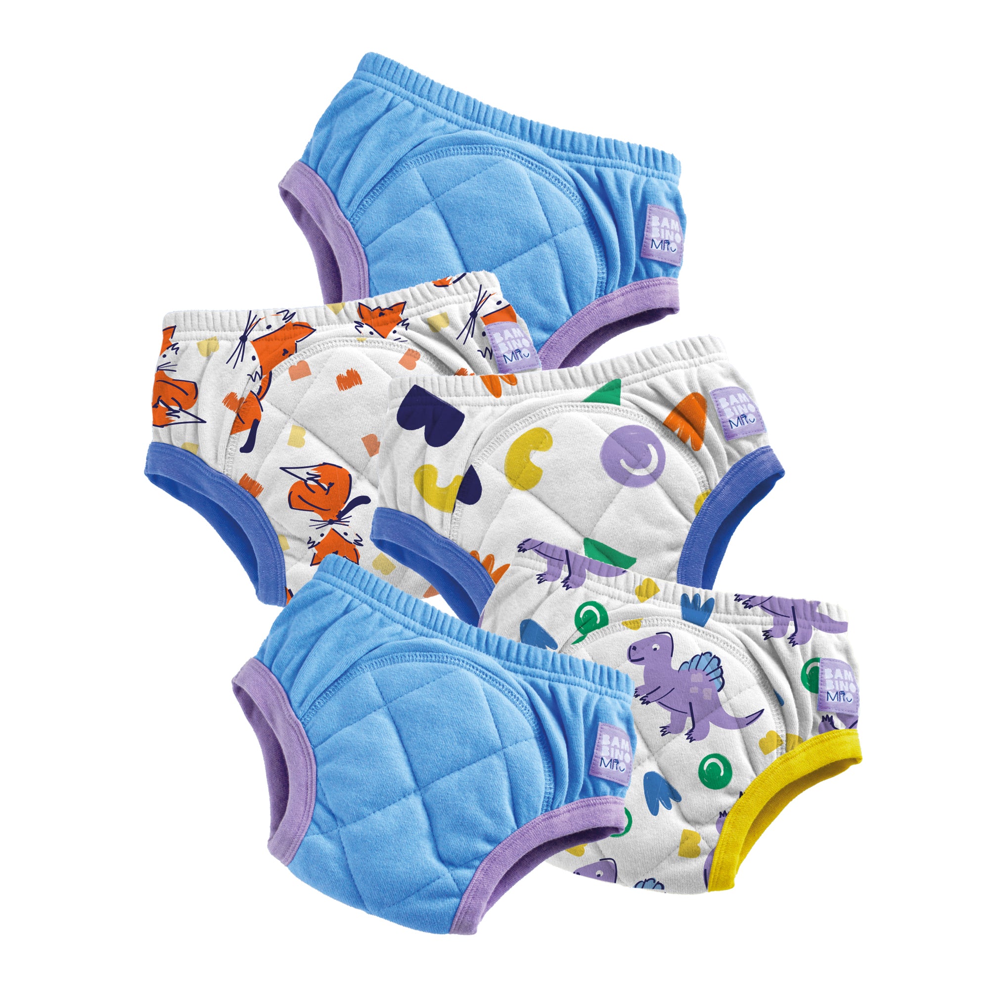 5 Pack Reusable Potty Training Pants in Blue Roar - Enhanced Design
