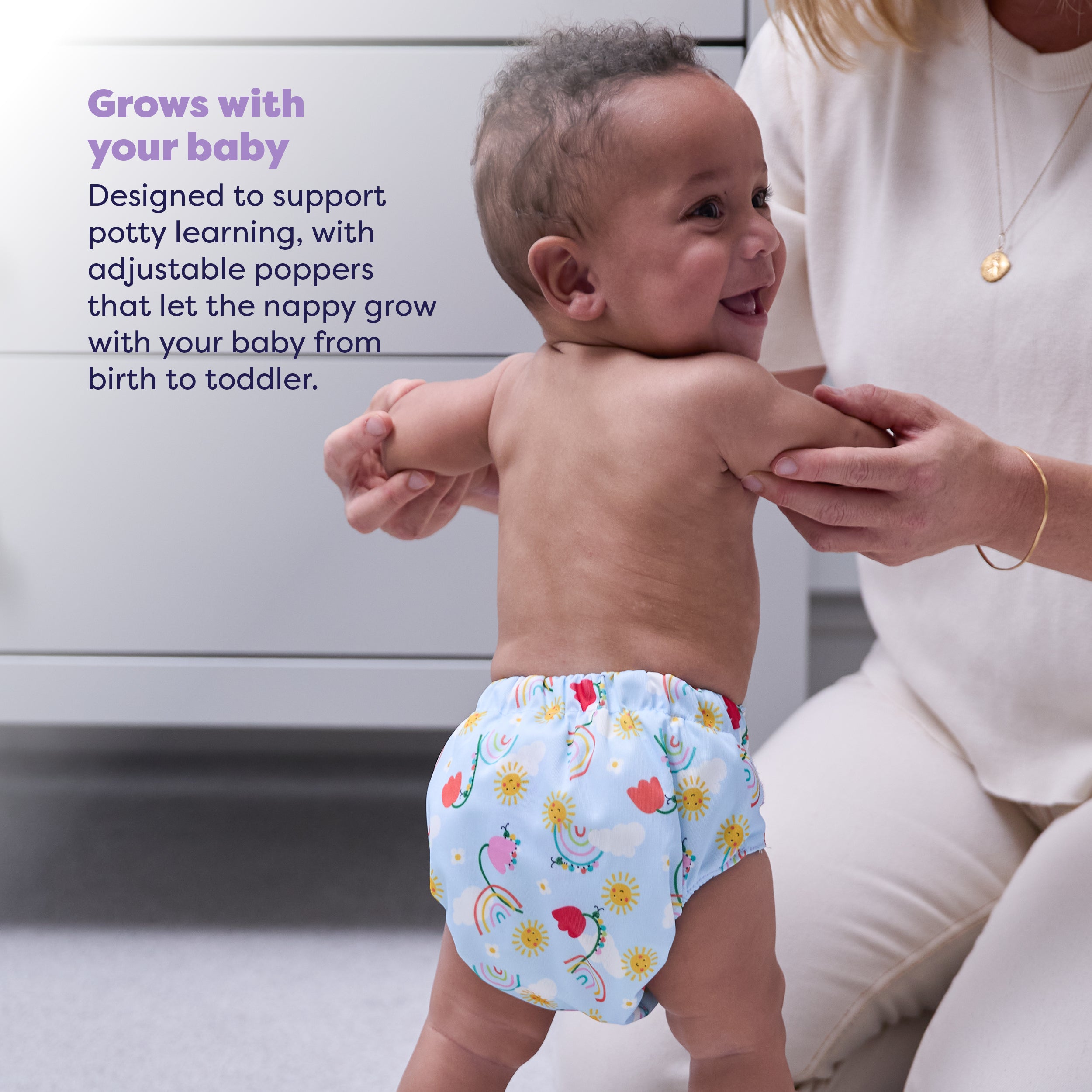 Revolutionary Reusable Nappy in Happy Days- NEW! - Bambino Mio (UK)