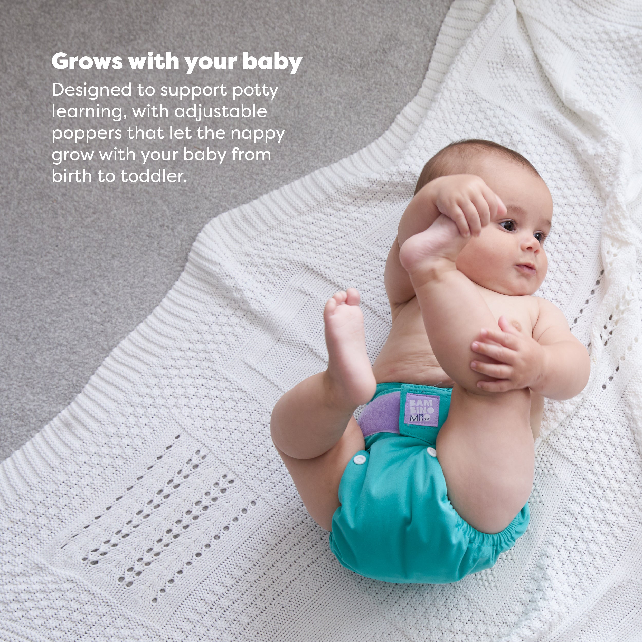 Revolutionary Reusable Nappy in Teal - NEW! - Bambino Mio (UK)