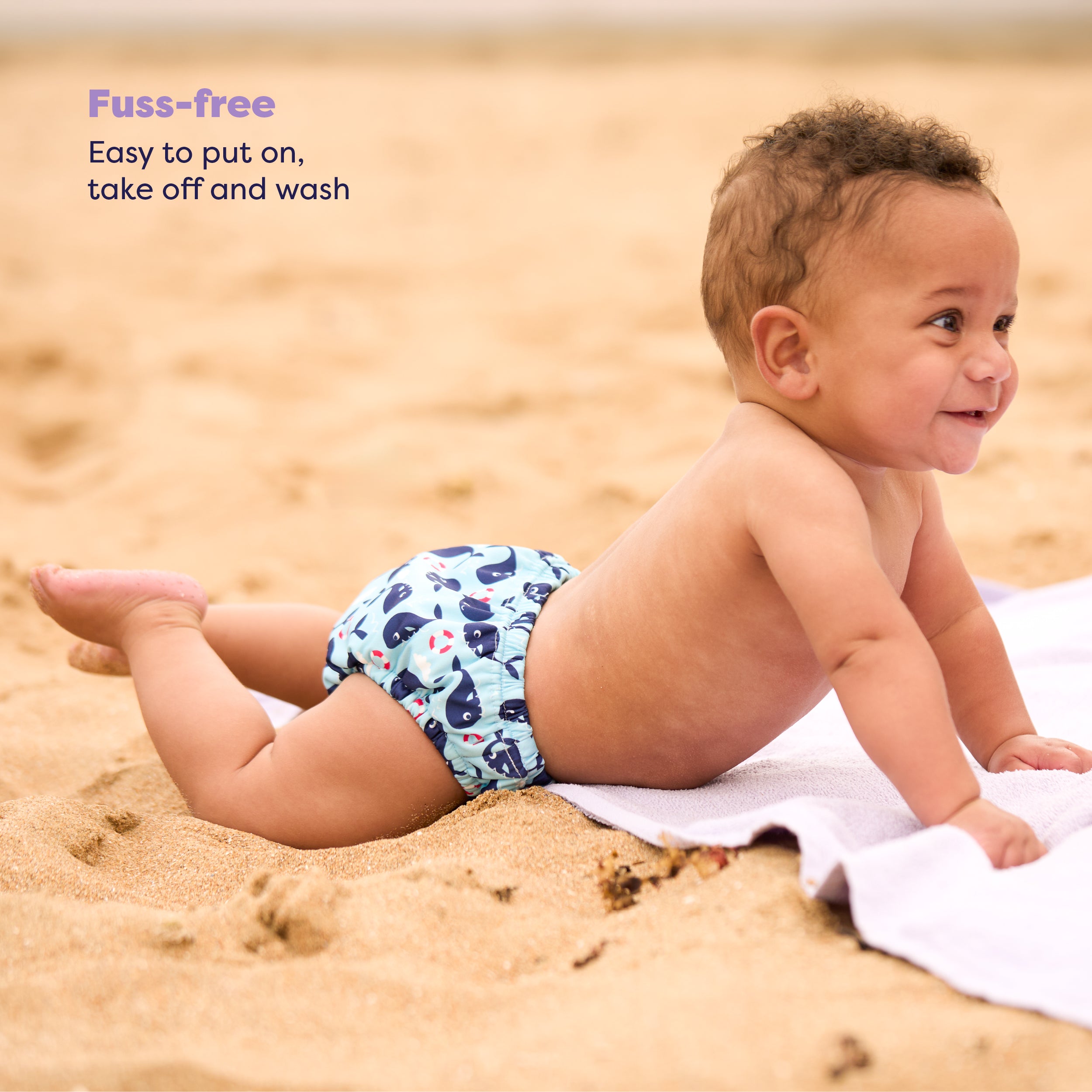 Reusable Swim Nappy in Blue Whale - Bambino Mio (UK)