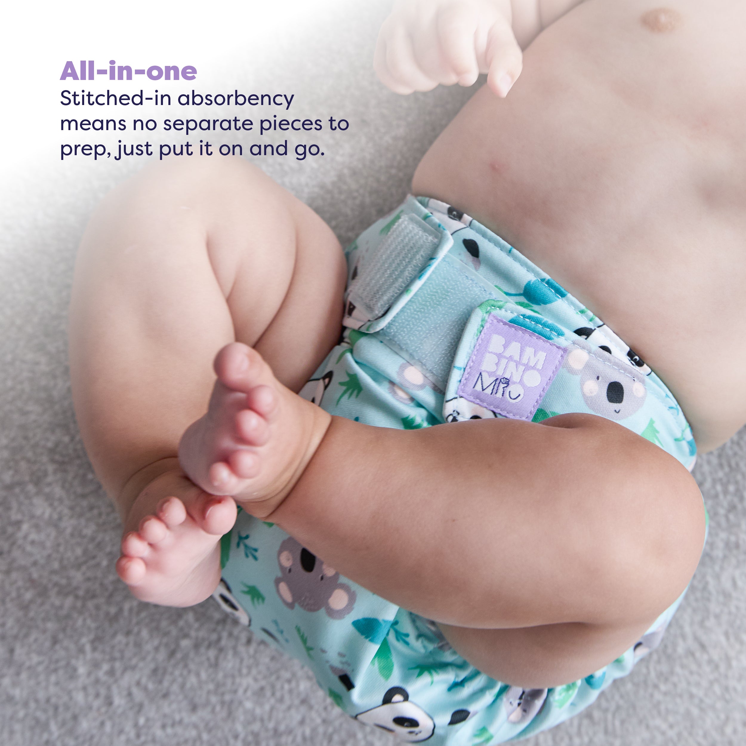 15 Pack Miosolo All-in-One Reusable Nappy in Animals - Bambino Mio (UK)