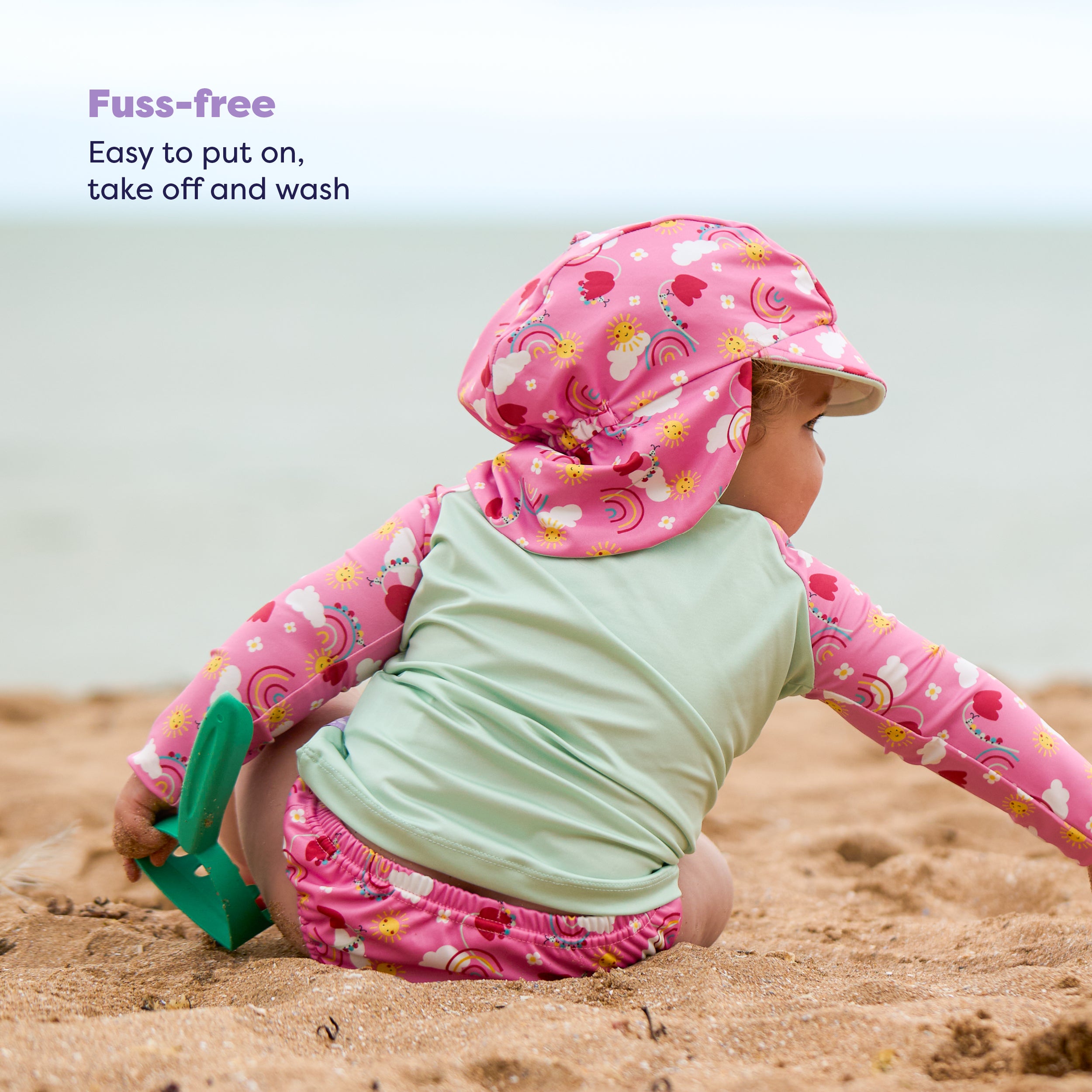 UPF 40+ Reversible Swim Hat for Babies and Toddlers in Happy Days - NEW! - Bambino Mio (UK)