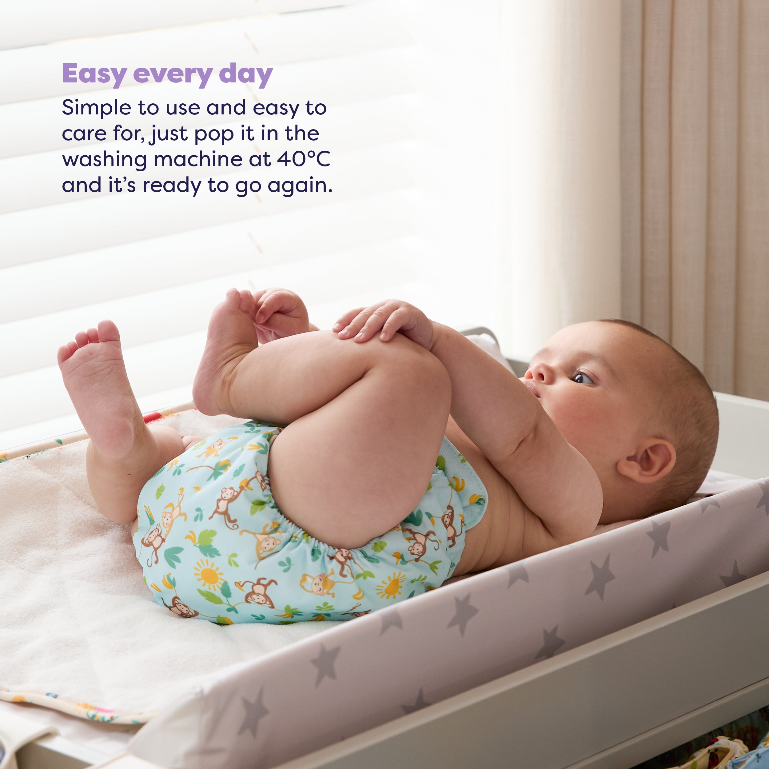 Revolutionary Reusable Nappy in Cheeky Monkeys - NEW! - Bambino Mio (UK)