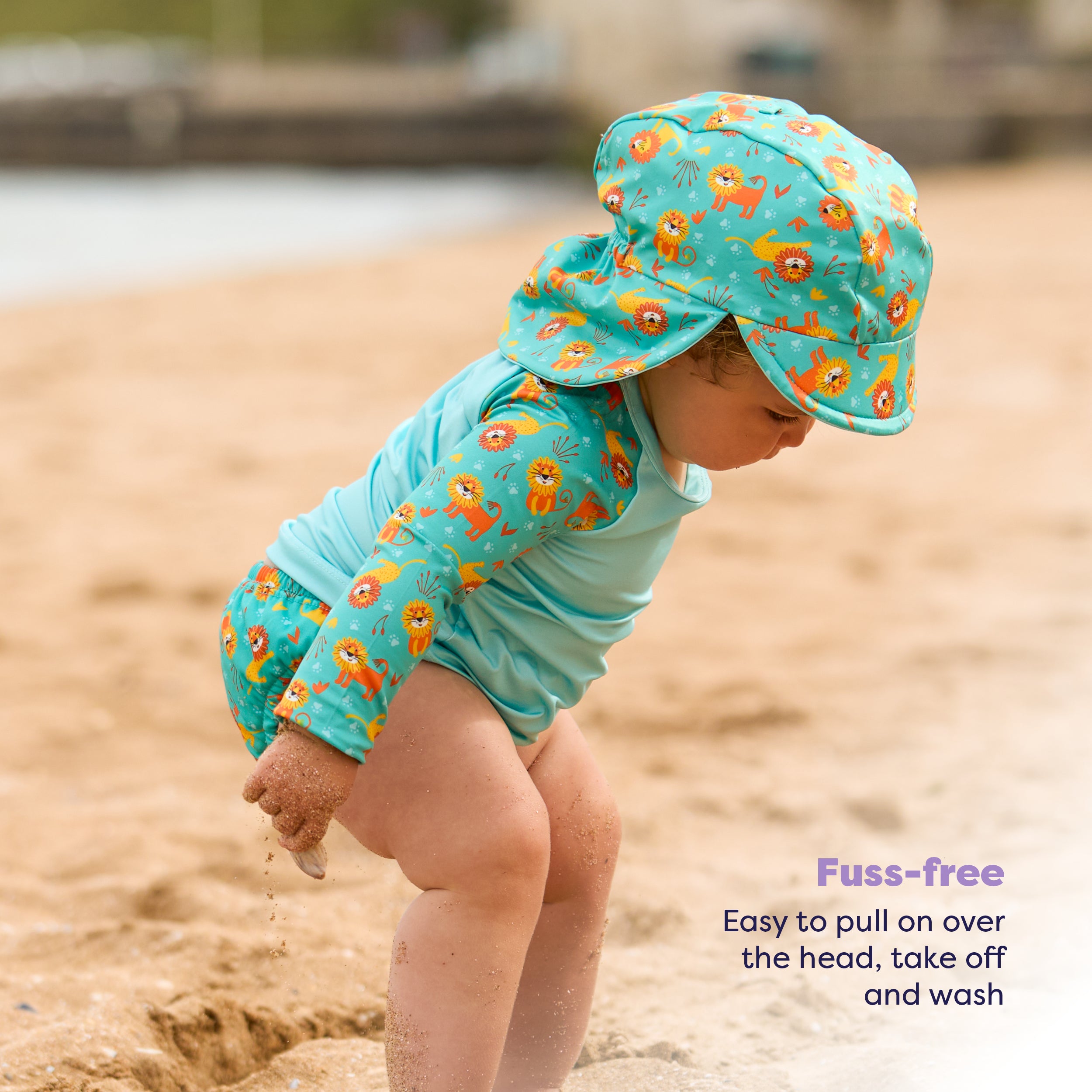 UPF 40+ Soft and Gentle Protective Swim Rash Vest in Cool Cats - NEW! - Bambino Mio (UK)