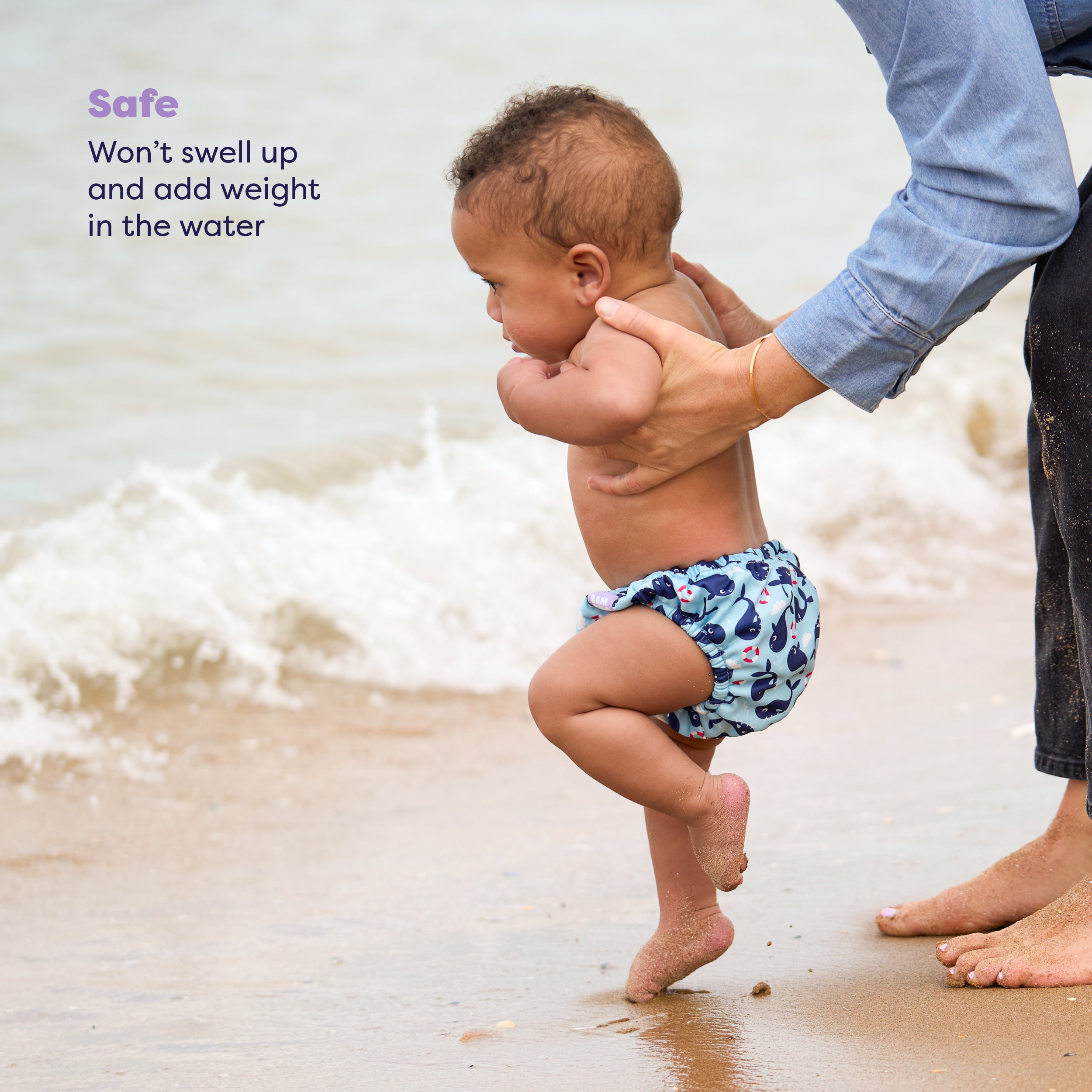 Reusable Swim Nappy in Blue Whale - Bambino Mio (UK)
