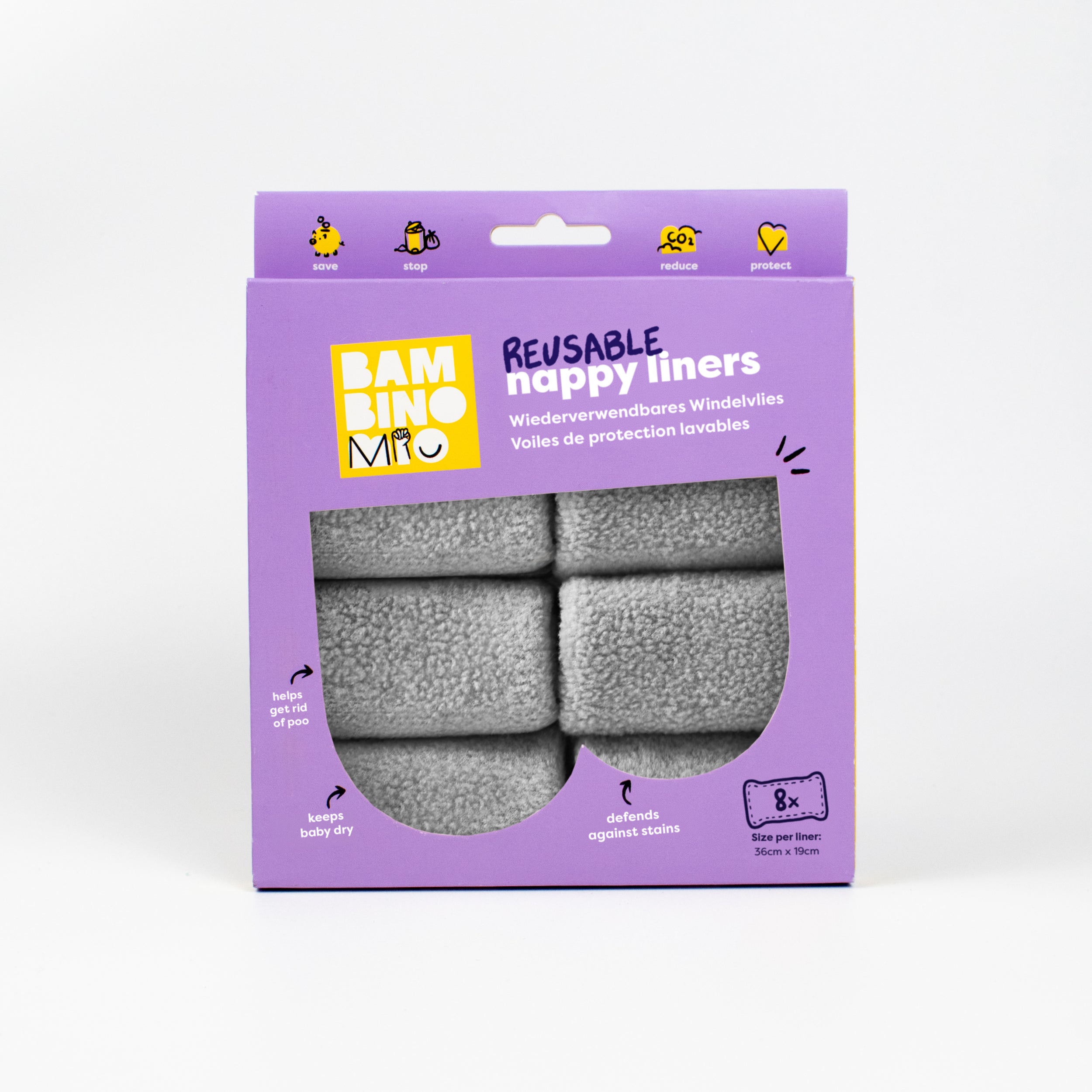 Reusable Nappy Liners - 8 pack - Bambino Mio (UK)