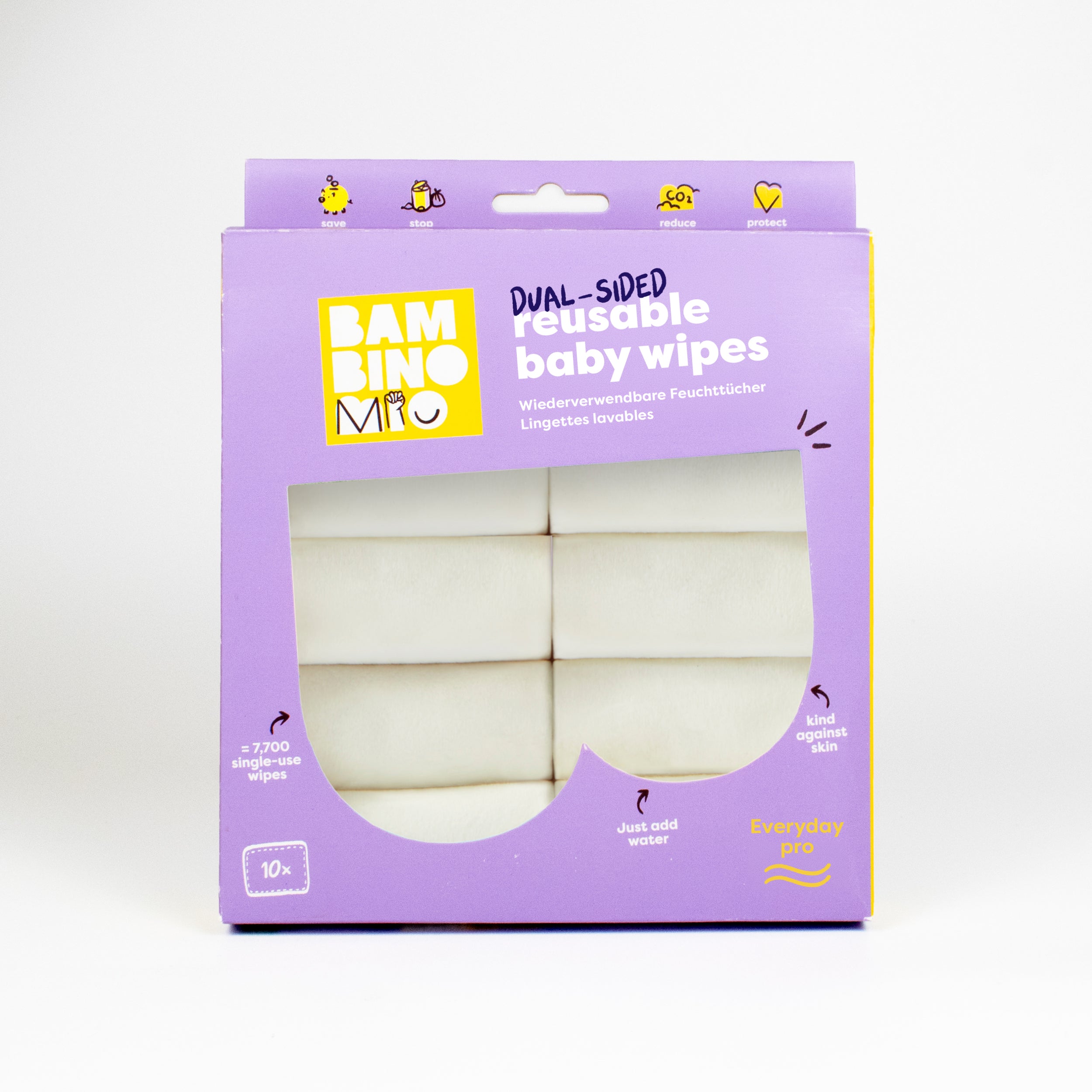 Reusable Baby Wipes - Everyday Pro 10 Pack - Bambino Mio (UK)
