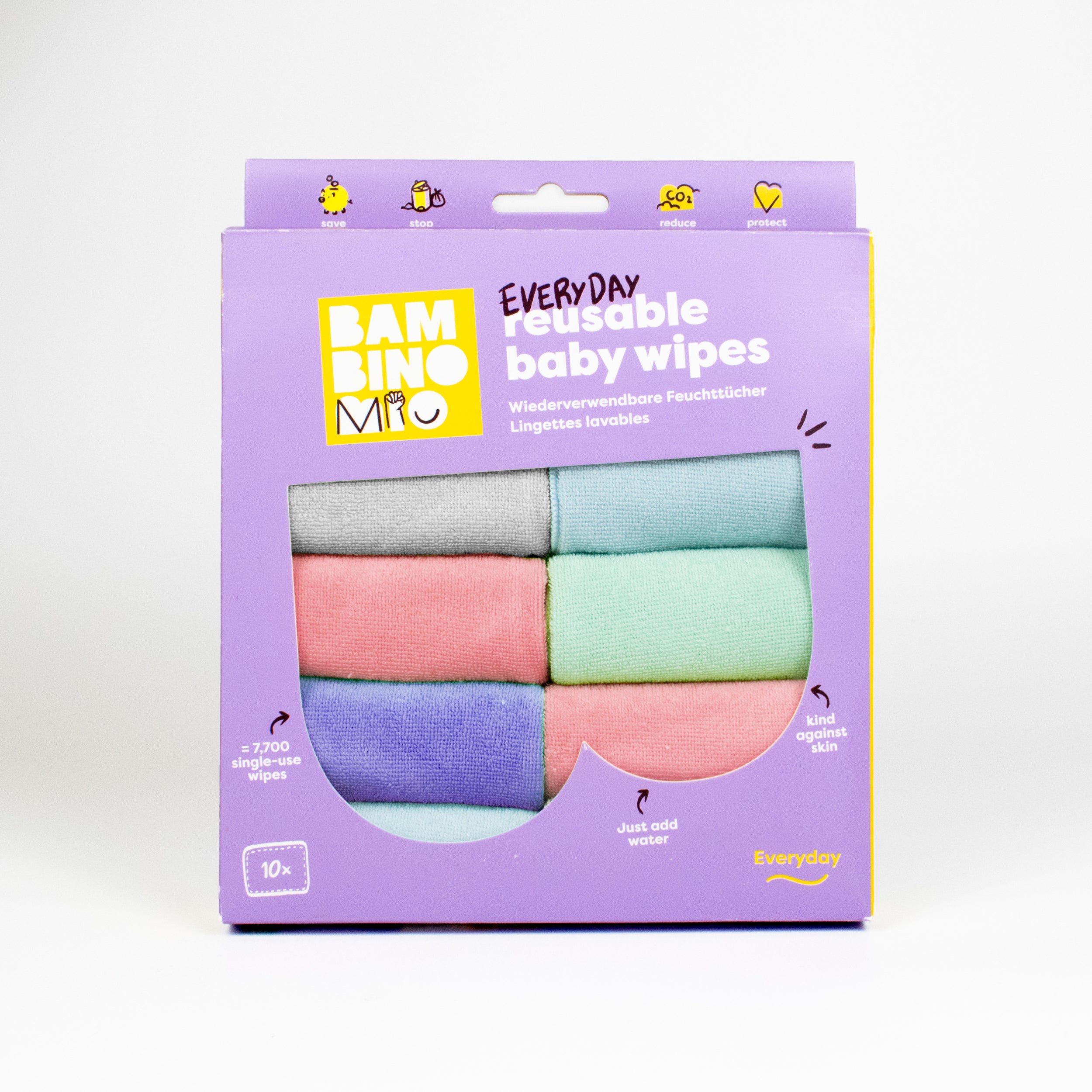 Reusable Baby Wipes for Sensitive Skin in Cloud - Bambino Mio (UK)