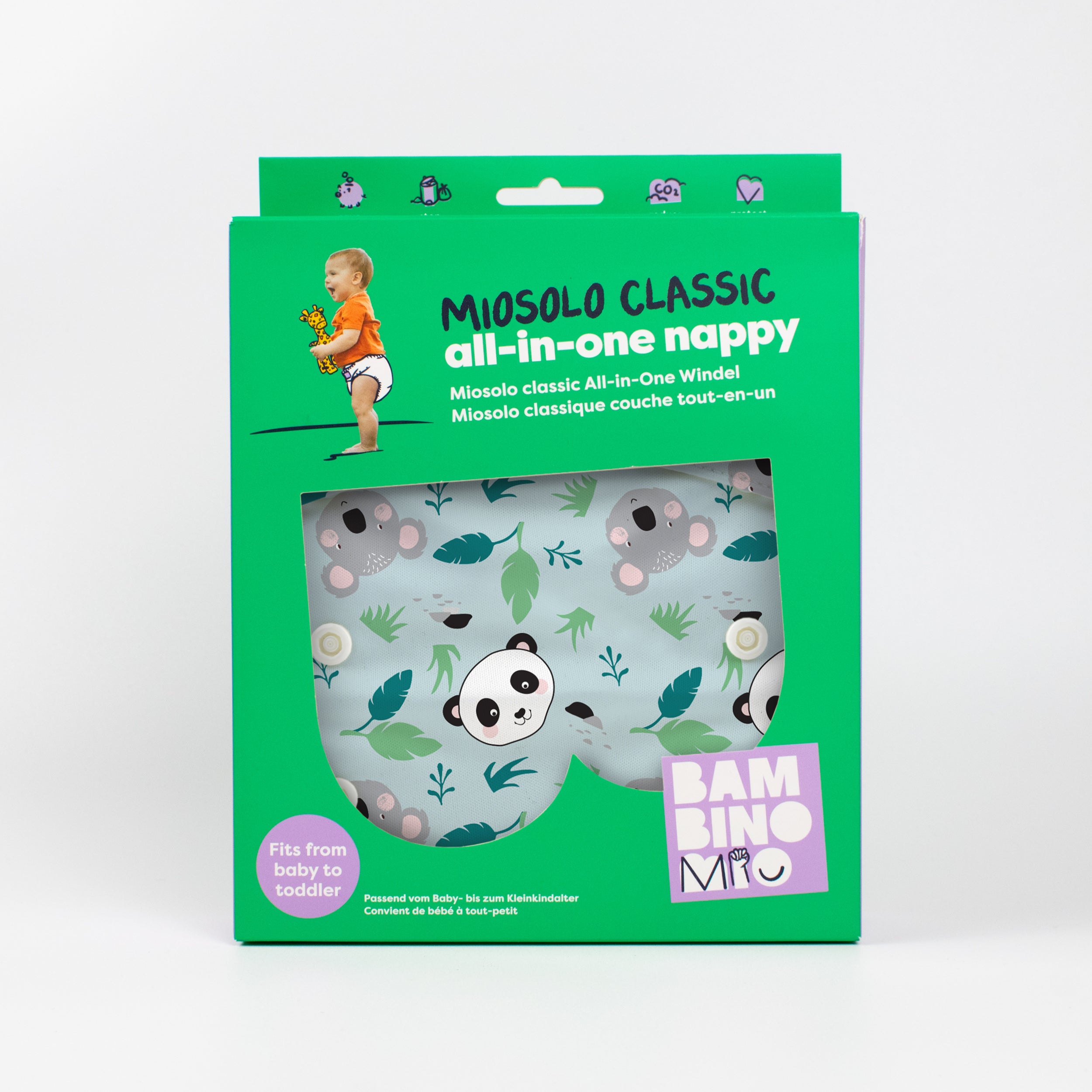 Miosolo All-In-One Reusable Nappy in Little Paws - NEW! - Bambino Mio (UK)