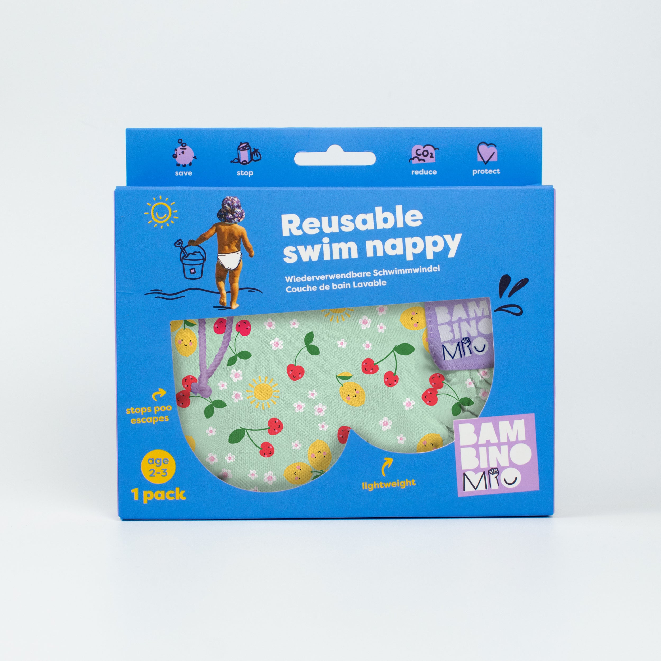 Reusable Swim Nappy in Juicy Fruit - NEW! - Bambino Mio (UK)