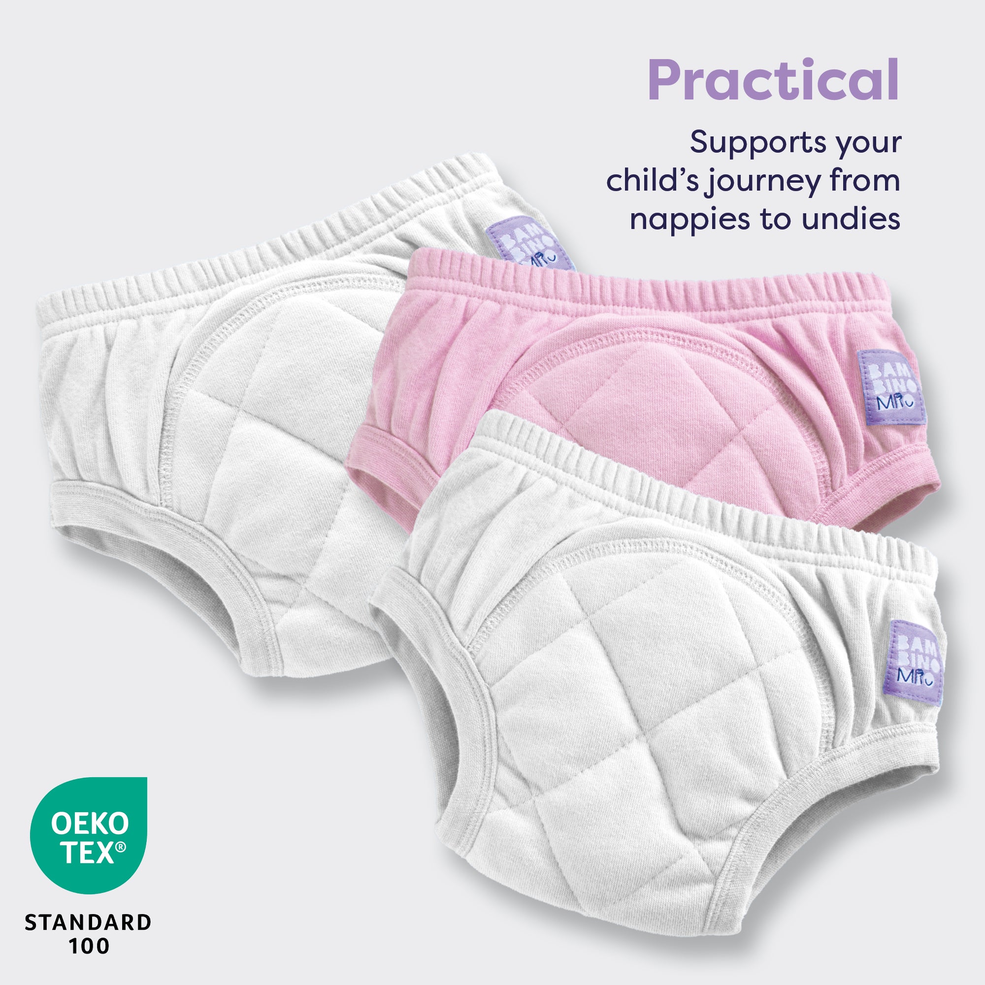 3 Pack Reusable Potty Training Pants in Mixed Girl - Bambino Mio (UK)