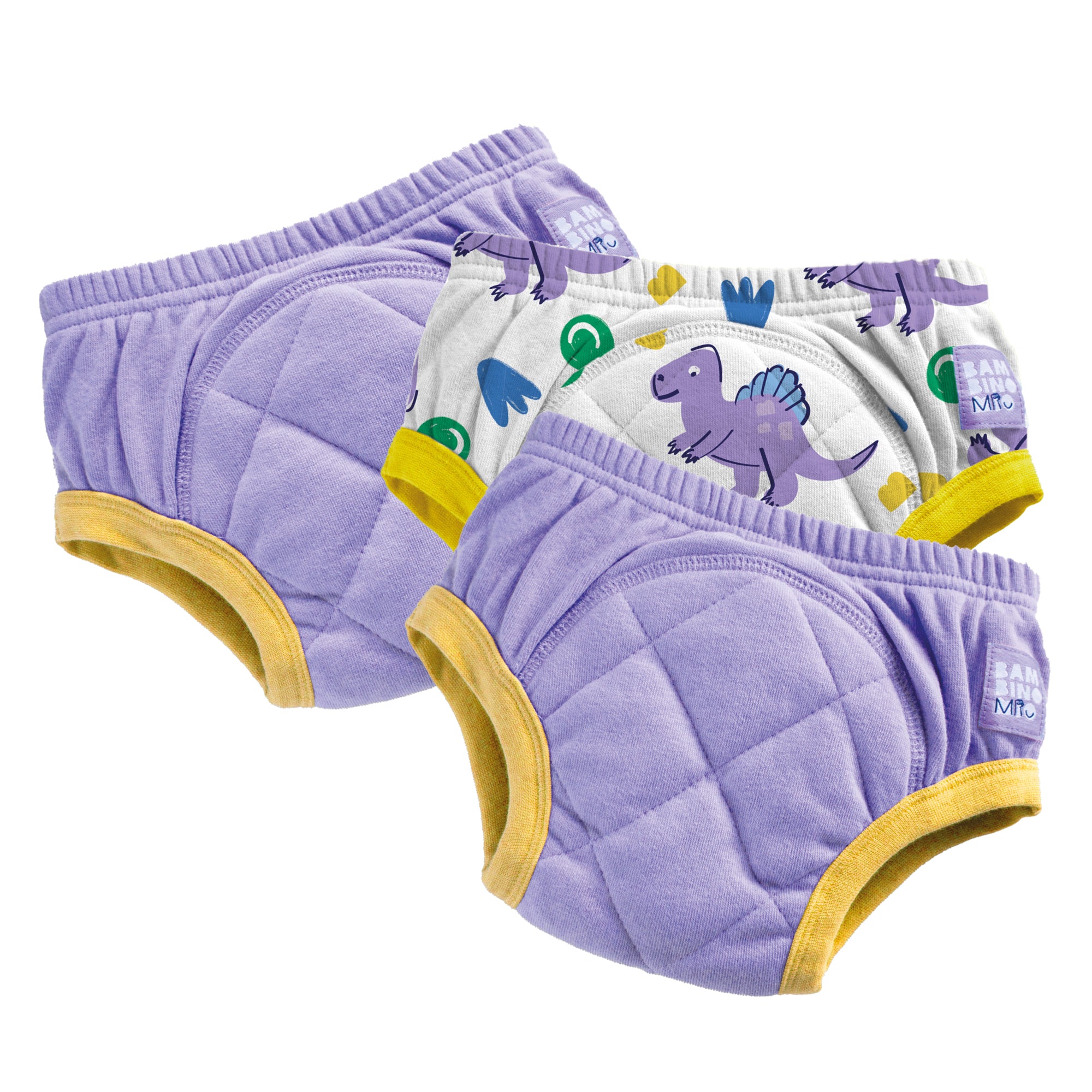 3 Pack Reusable Potty Training Pants in Purple Dinosaur - Bambino Mio (UK)
