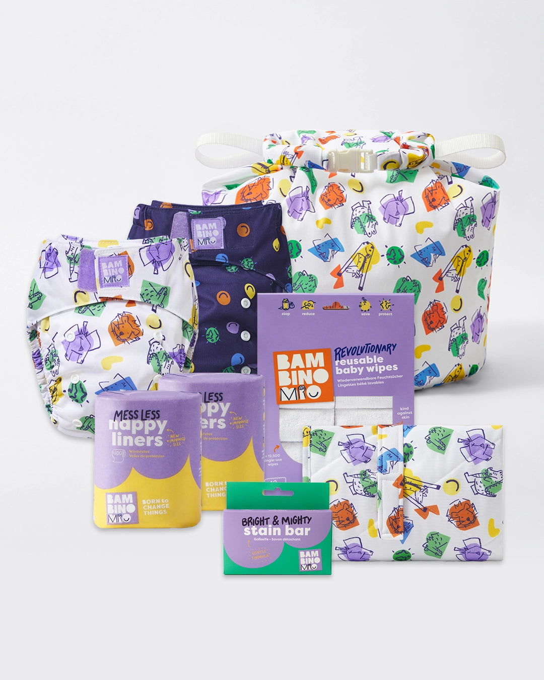 Reusable Nappy Bundle (Newborn to toddler) - Bold