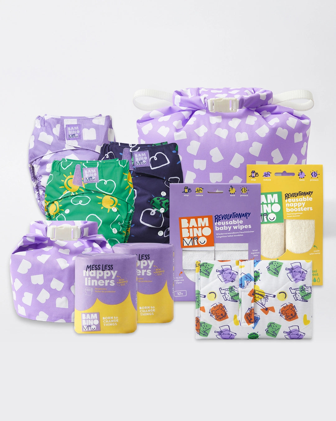 Reusable Nappy Bundle (Newborn to toddler) - Brave