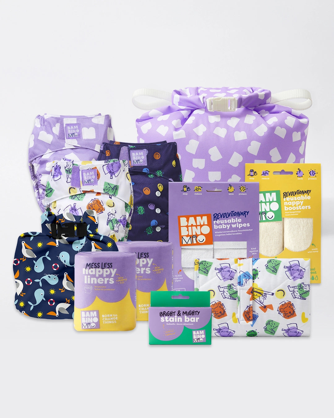 Reusable Nappy Bundle (Newborn to toddler) - Mix