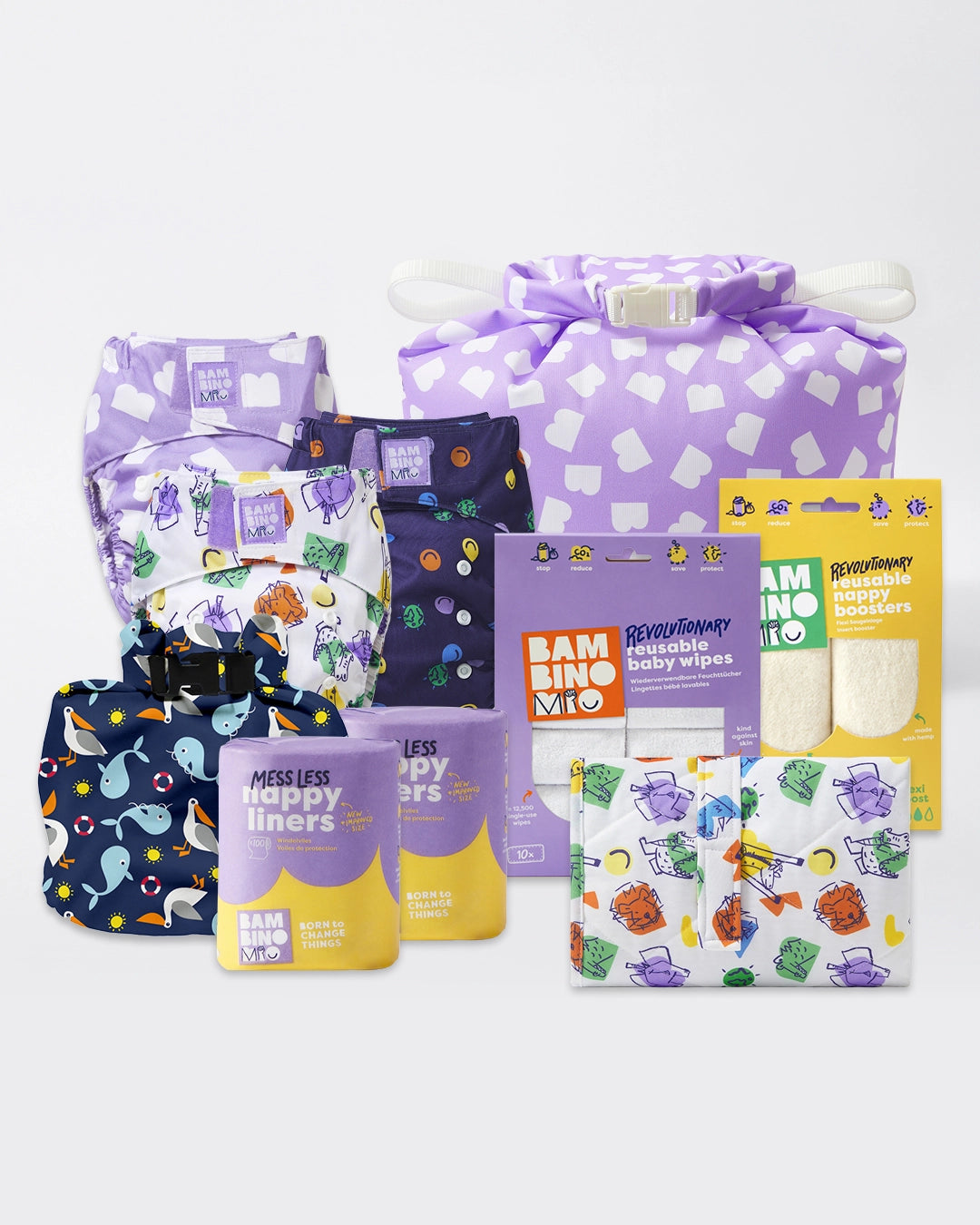 Reusable Nappy Bundle (Newborn to toddler) - Mix