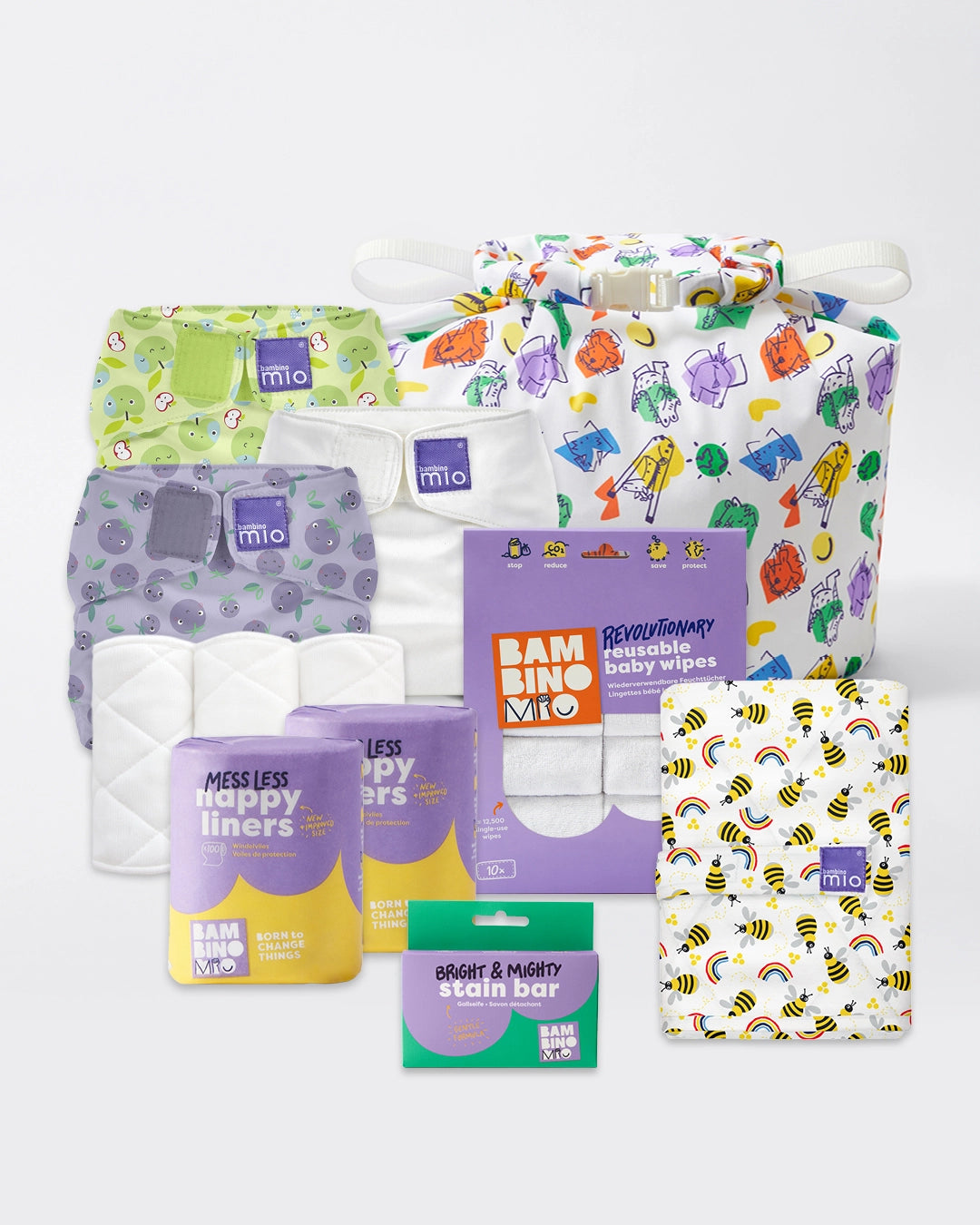 Reusable Nappy Bundle (3 months to toddler) - Cute Fruit