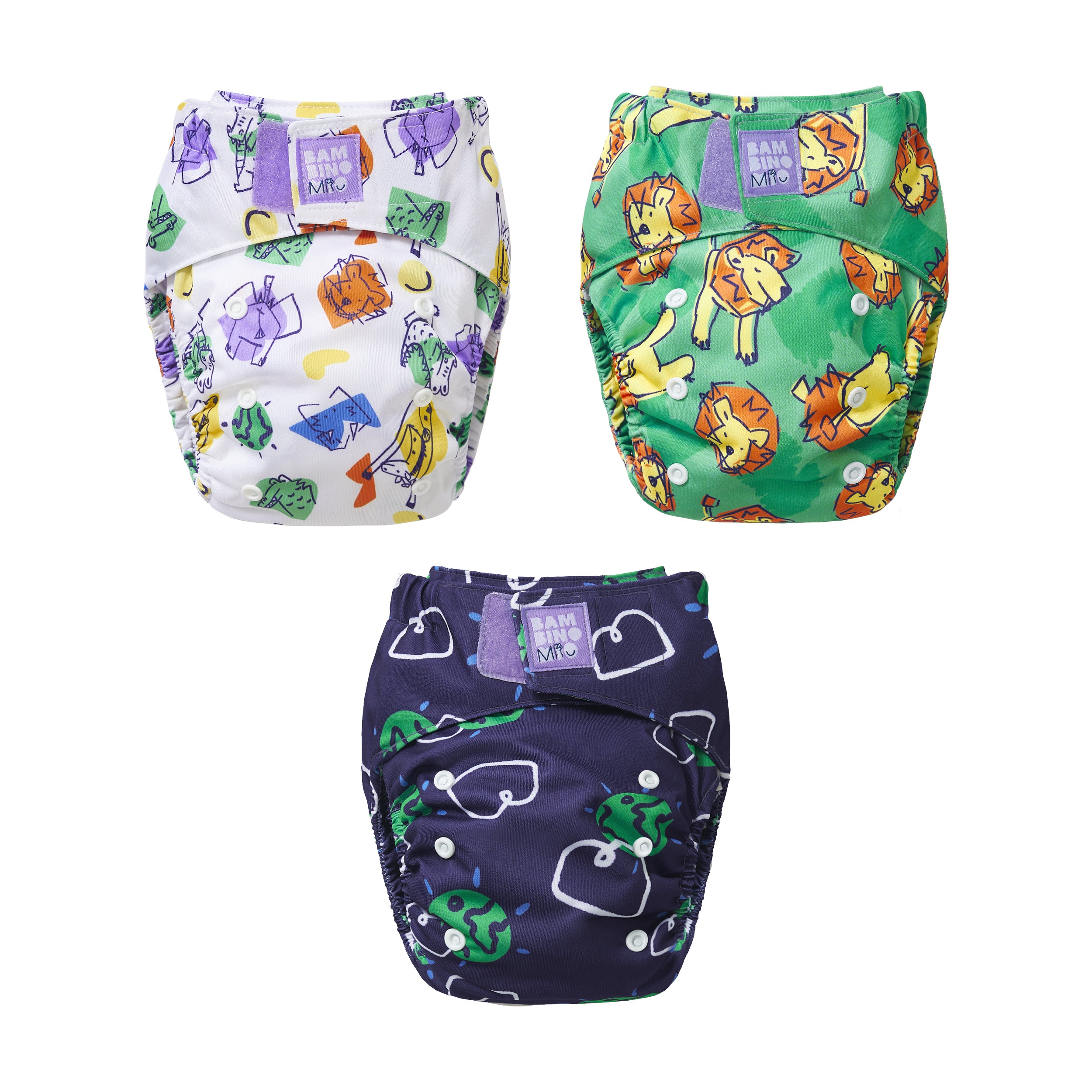 Revolutionary Try-Me-Trio Reusable Nappy Bundle in Little Heros