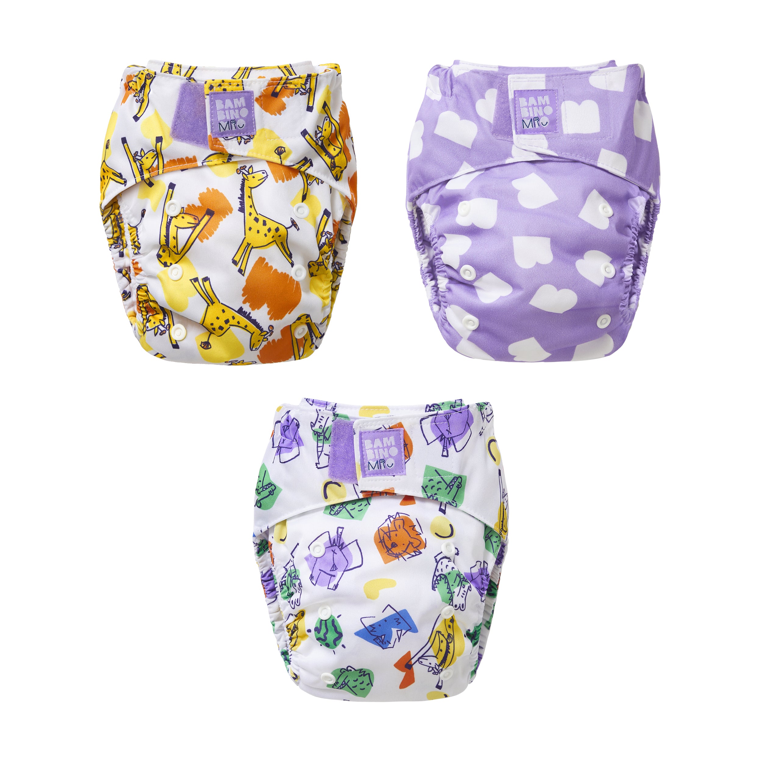 Revolutionary Try-Me-Trio Reusable Nappy Bundle in Little Champions