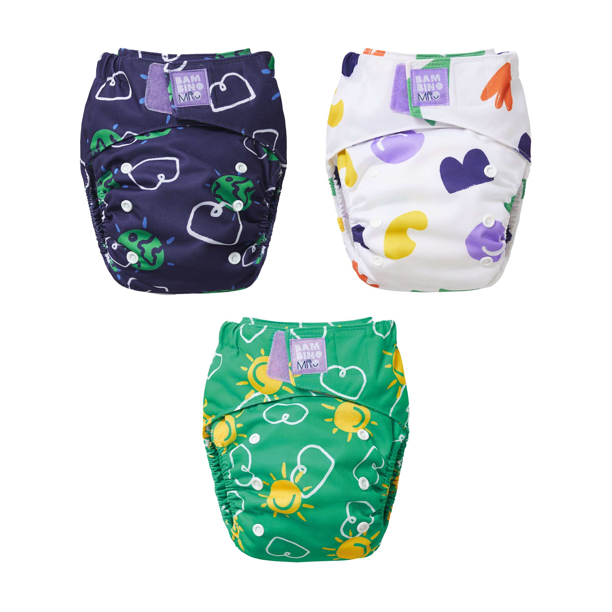 Revolutionary Try-Me-Trio Reusable Nappy Bundle in Bright Skies
