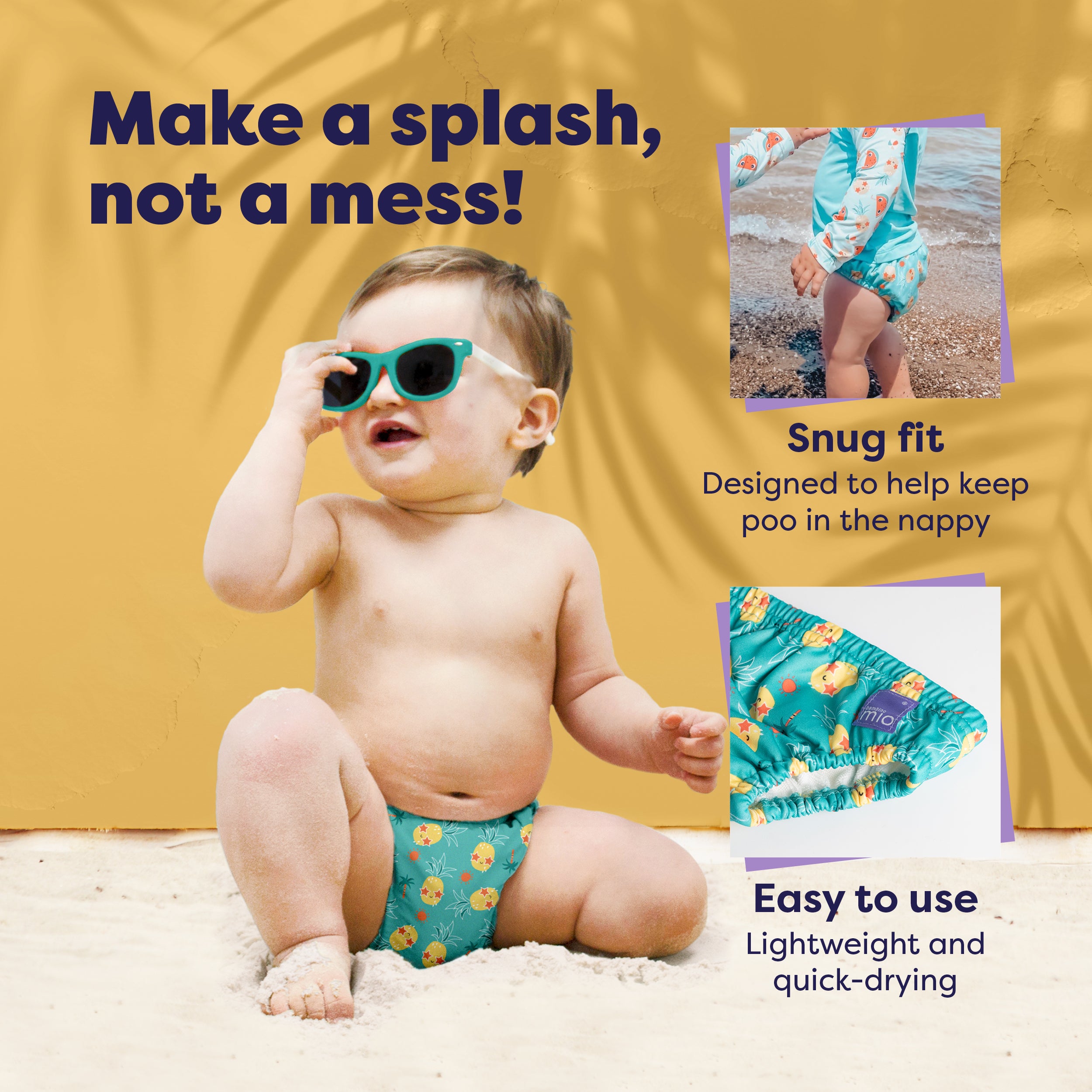 Reusable Swim Nappy 3 Pack in Tropical - Bambino Mio (UK)