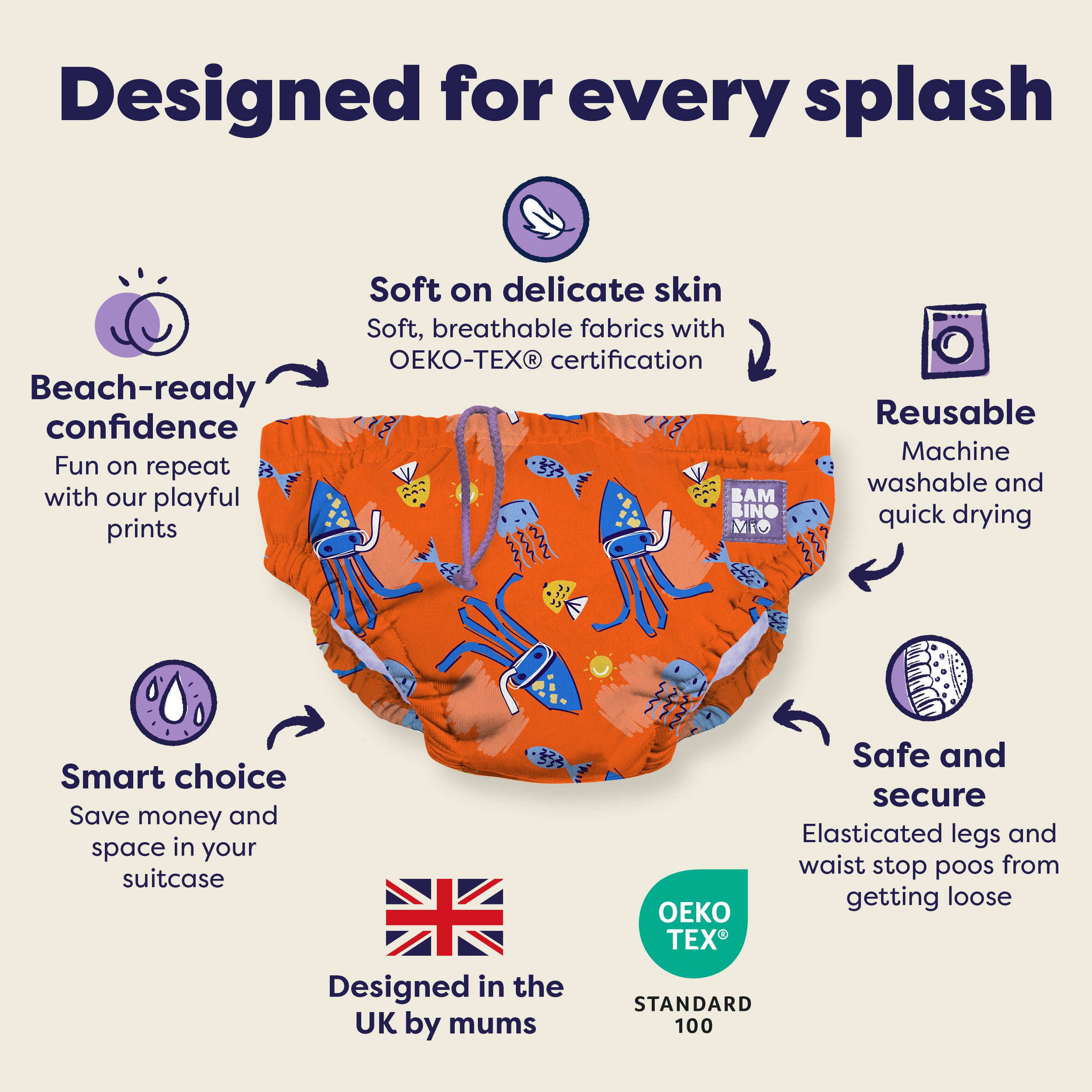 Reusable Swim Nappy in Stretch