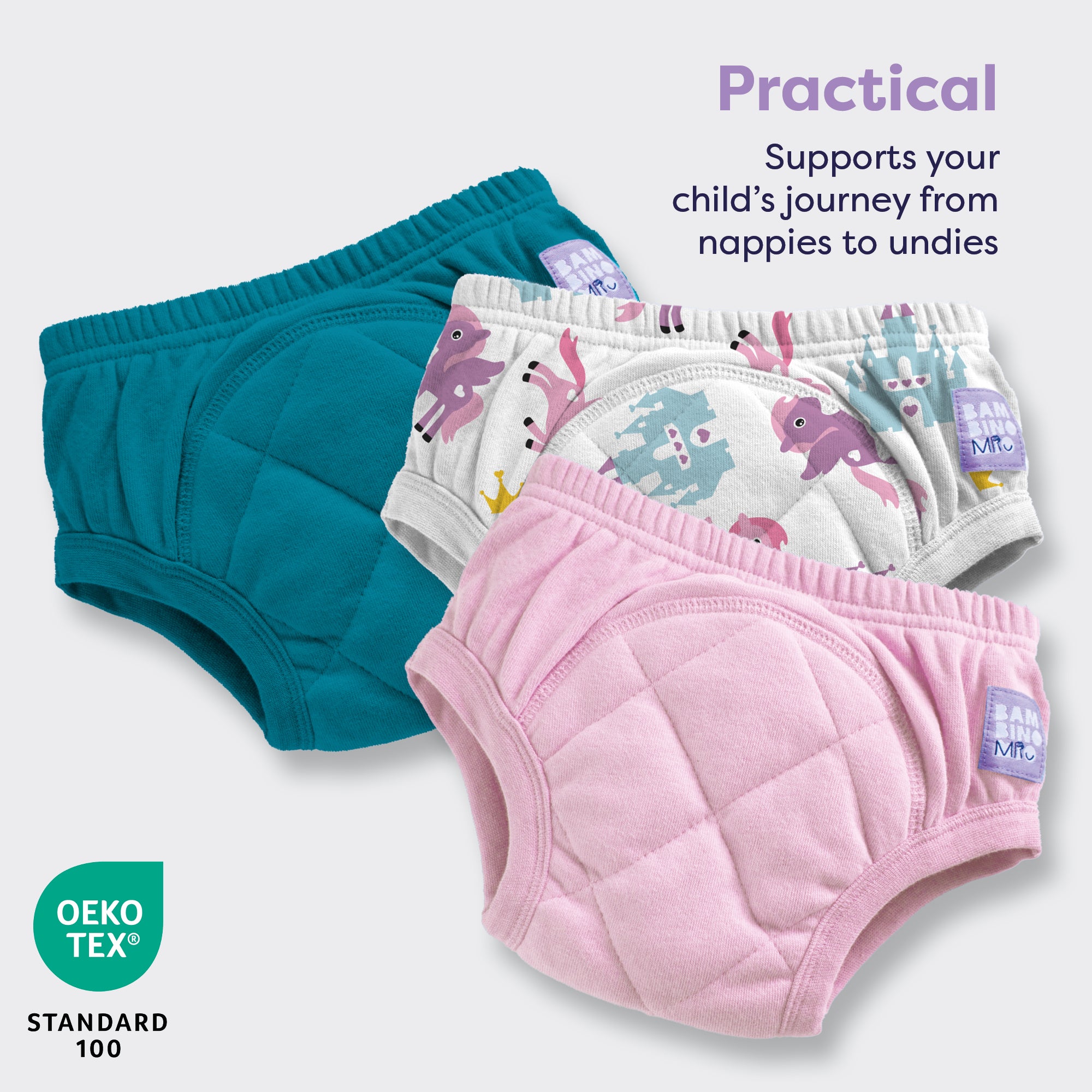 3 Pack Reusable Potty Training Pants in Pegasus Palace Mix - Bambino Mio (UK)