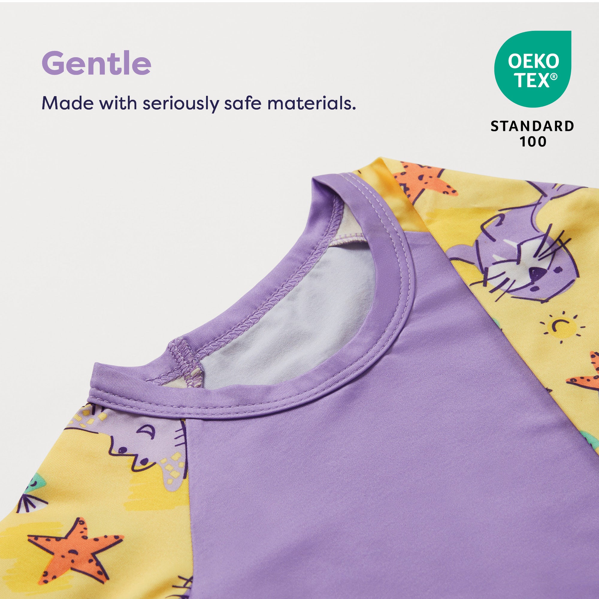 UPF 40+ Soft and Gentle Protective Swim Rash Vest in Tropical - Bambino Mio (UK)