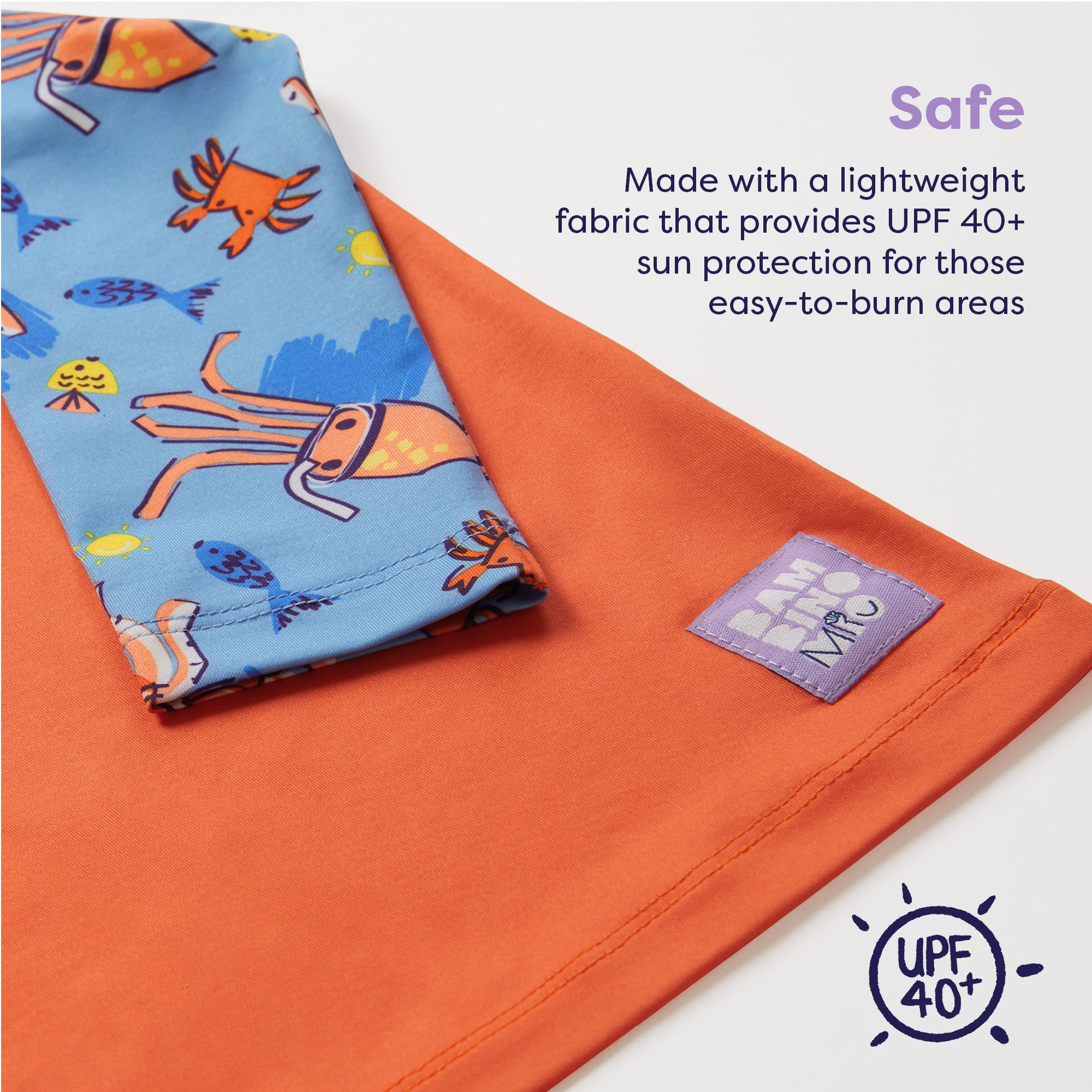 UPF 40+ Soft and Gentle Protective Swim Rash Vest in Tropical - Bambino Mio (UK)