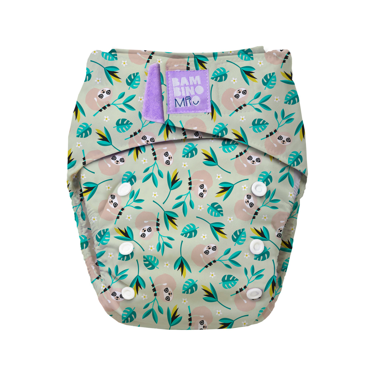 Revolutionary Reusable Nappy in Swinging Sloth - Bambino Mio (UK)
