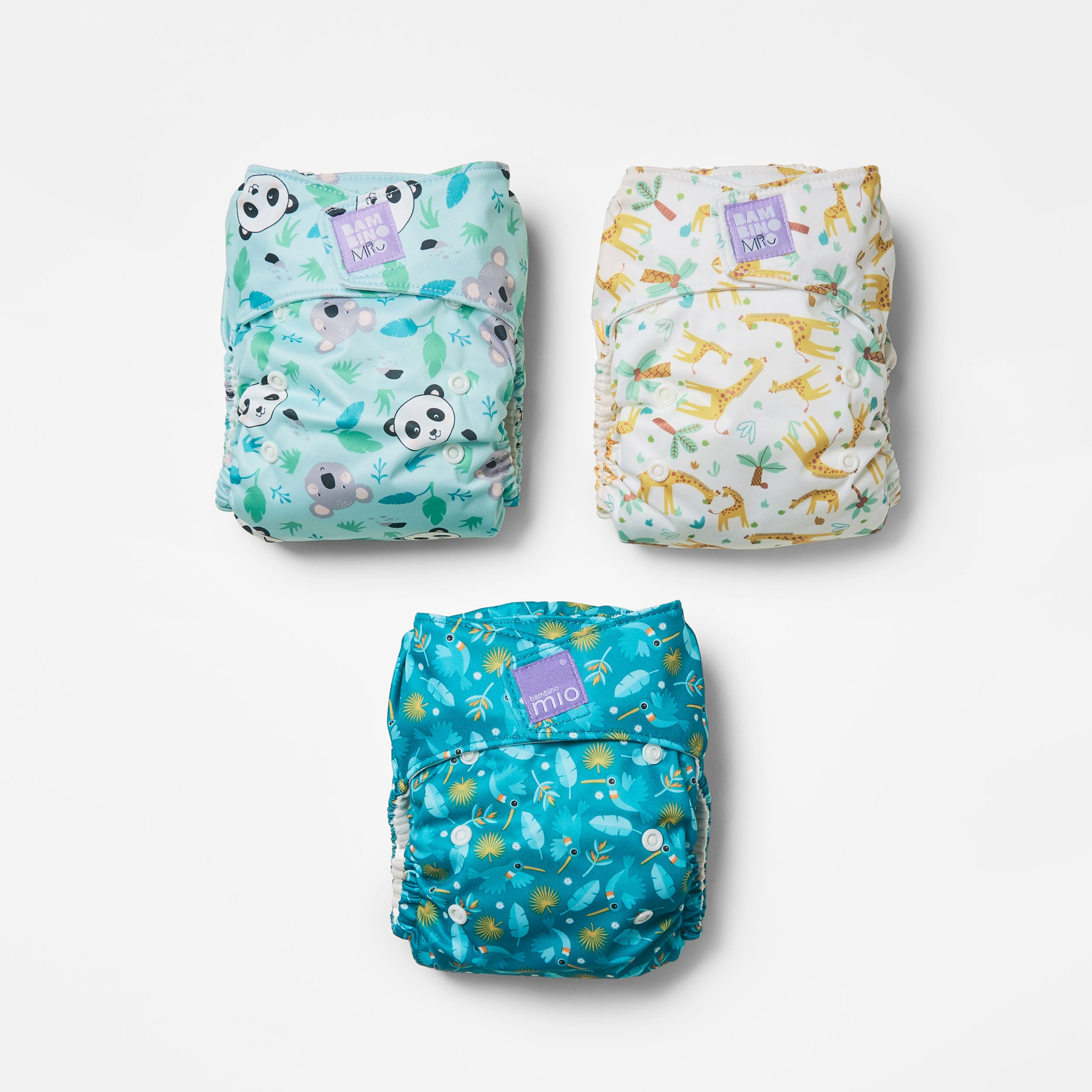 3 Pack Miosolo All-in-One Reusable Nappy in Animals - Bambino Mio (UK)