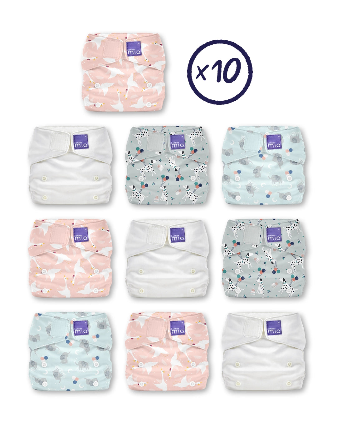 The Miosolo All-In-One 10 Nappy Bundle in Dream Traveller - Bambino Mio (UK)