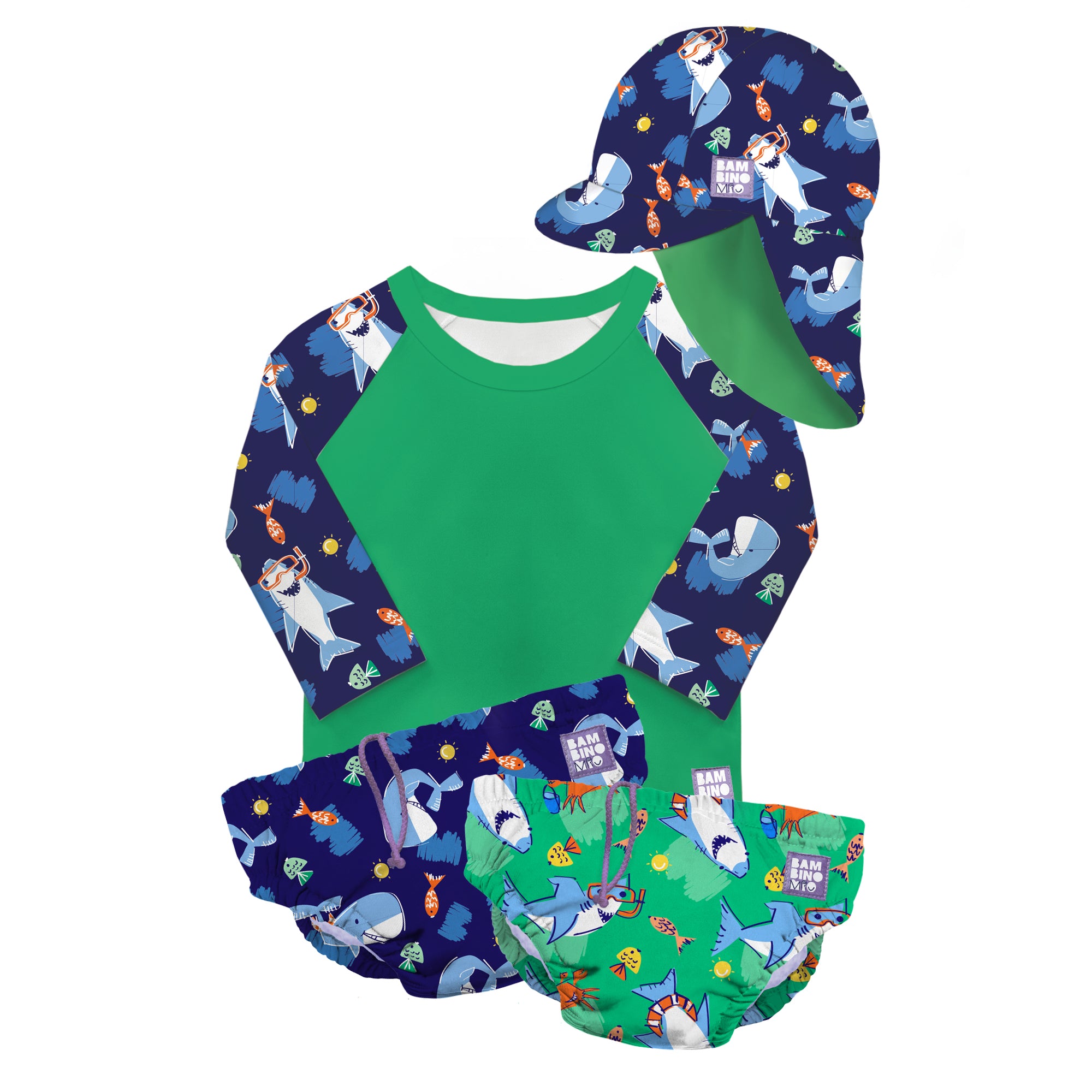Reusable Swim Complete 4 Piece Set in Blue Whale - Bambino Mio (UK)