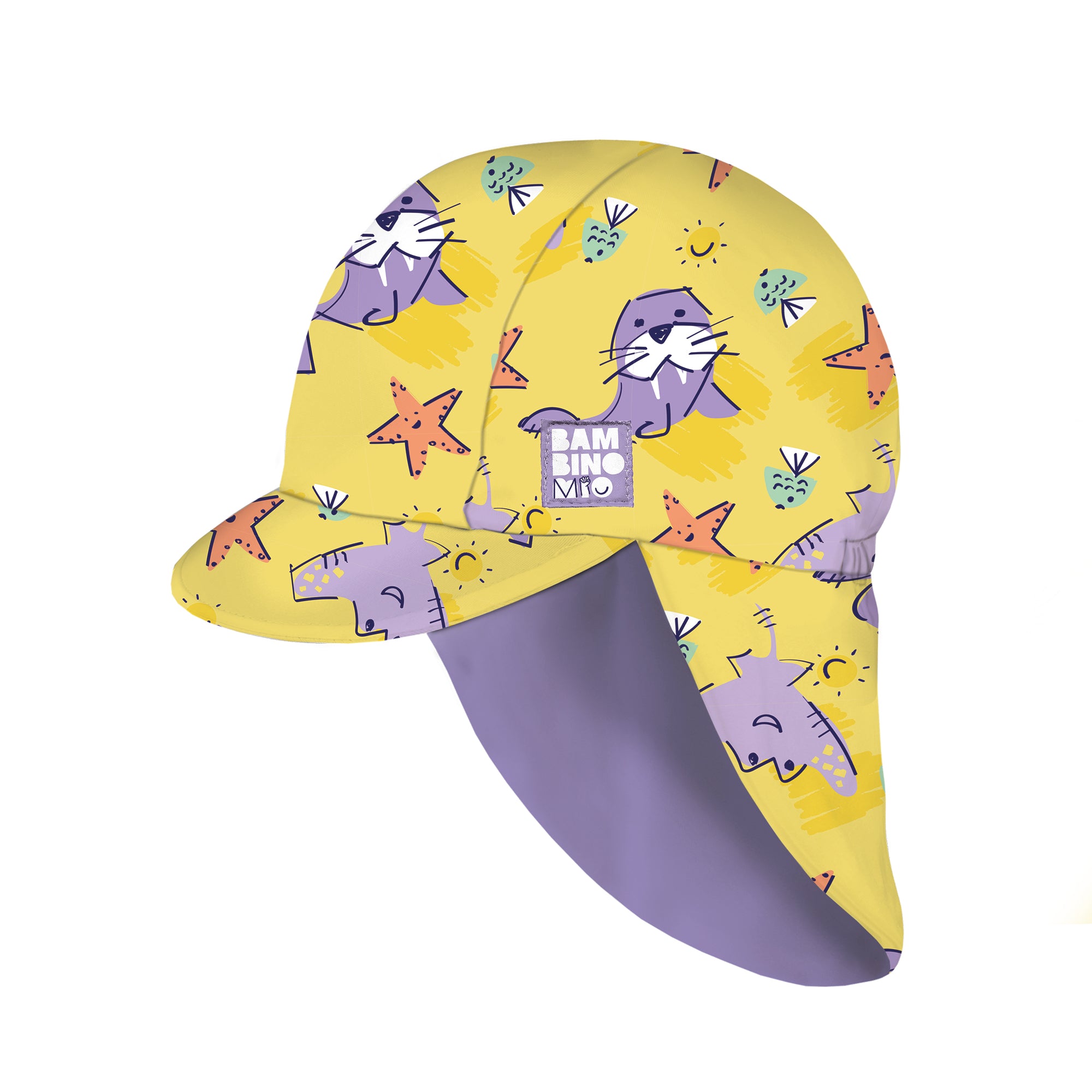UPF 40+ Reversible Swim Hat for Babies in Sand Squad - Bambino Mio (UK)