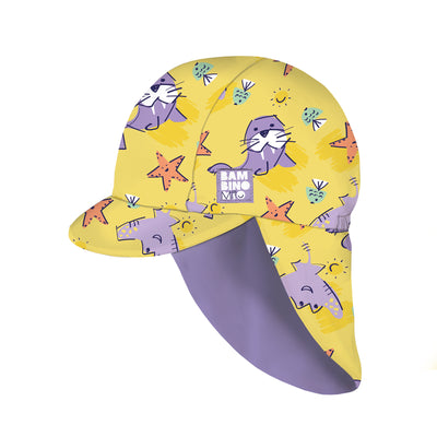 UPF 40+ Reversible Swim Hat for Babies in Sand Squad - Bambino Mio (UK)