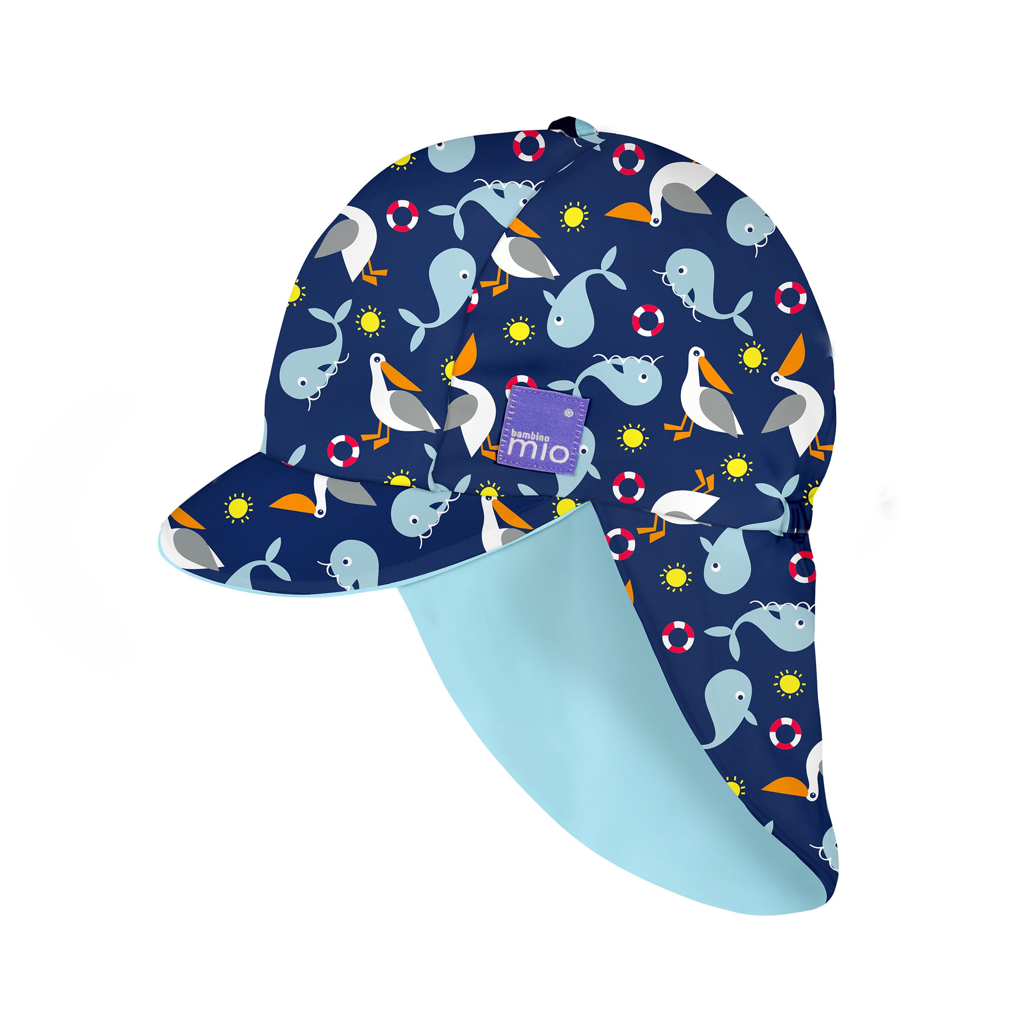 UPF 40+ Reversible Swim Hat for Babies in Nautical - Bambino Mio (UK)